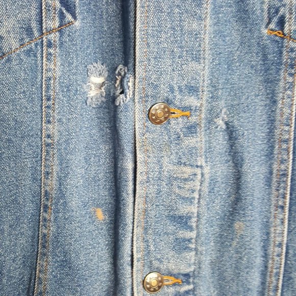Vintage 90s Riviera Hotel Casino Las Vegas Denim Jacket Mens Size XXL Distressed - Picture 6 of 7